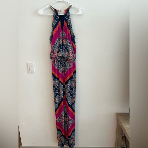 Roz & Ali Sleeveless Maxi Dress Size 10 Boho Paisley Print Halter Neck - Picture 5 of 6